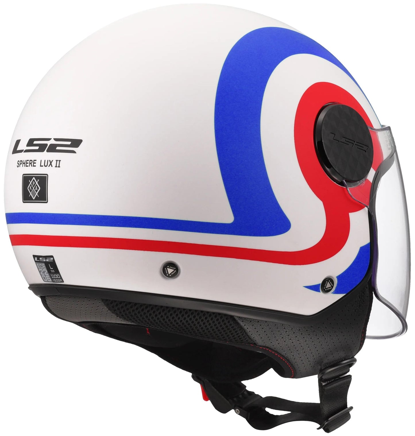 LS2 jethelm of558 sphere lux ii urby helmet sphere lux ii urby white bl red matt s