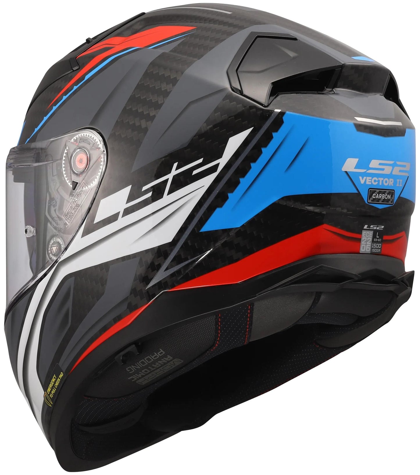 LS2 integralhelm ff811 vector ii carbon savage helmet ff811 vector i c savage white bl red xs