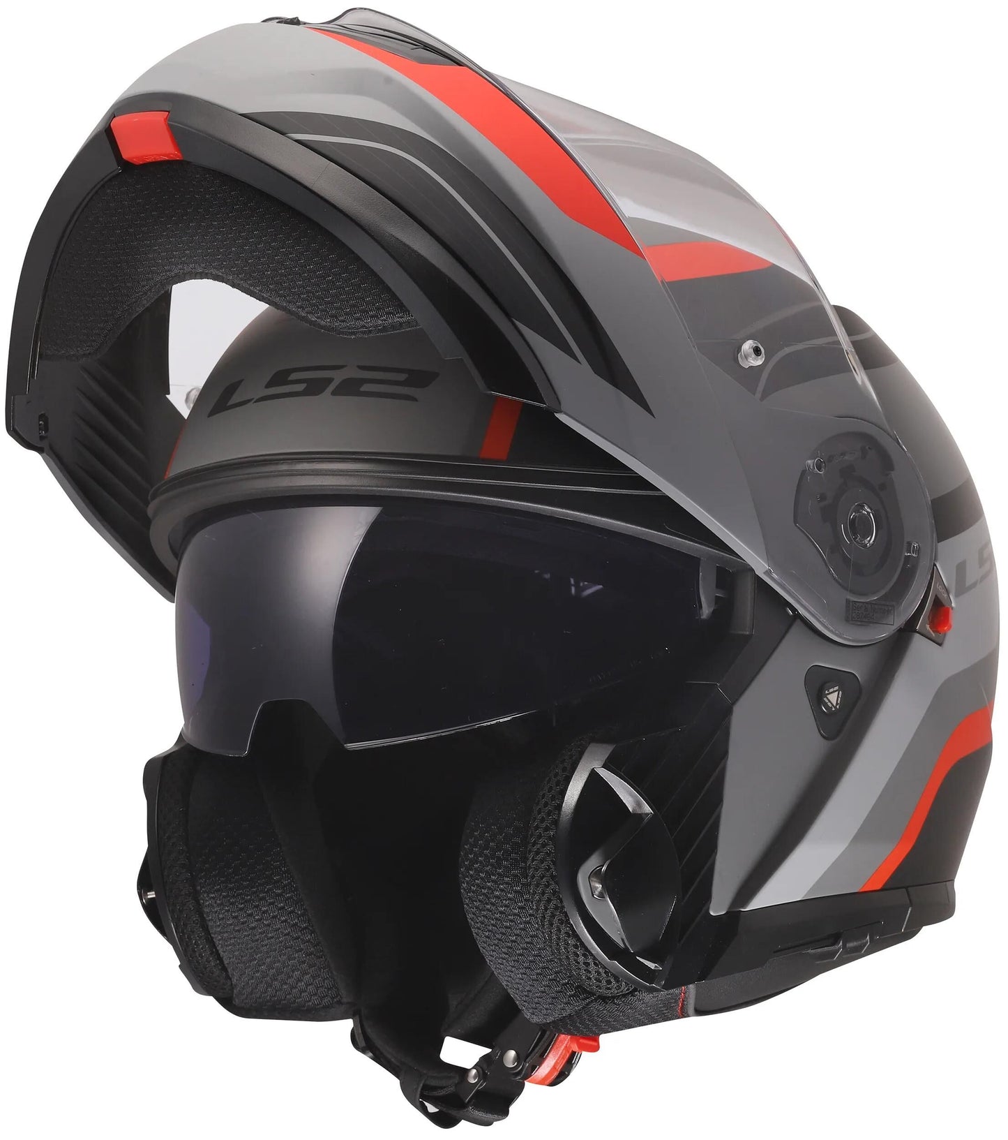 LS2 klapphelm ff908 strobe ii monza helmets ff908 strobe monza black grey red xl