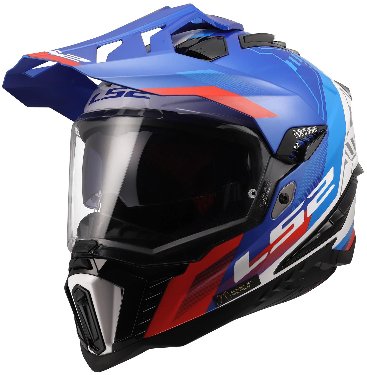 LS2 endurohelm mx701 explorer hexa helmet mx701 explorer hexa white blue red l