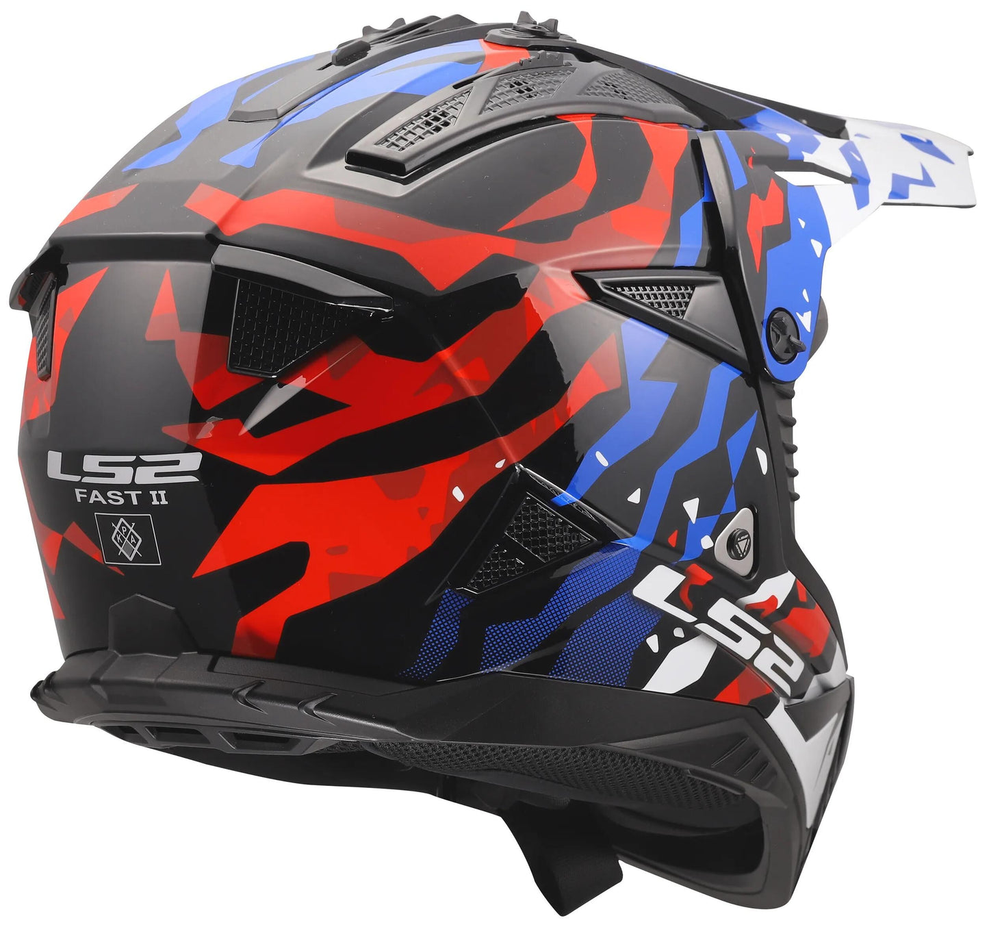 LS2 crosshelm mx708 fast ii grotesk helmet mx708 fast ii grotesque white bl red xx