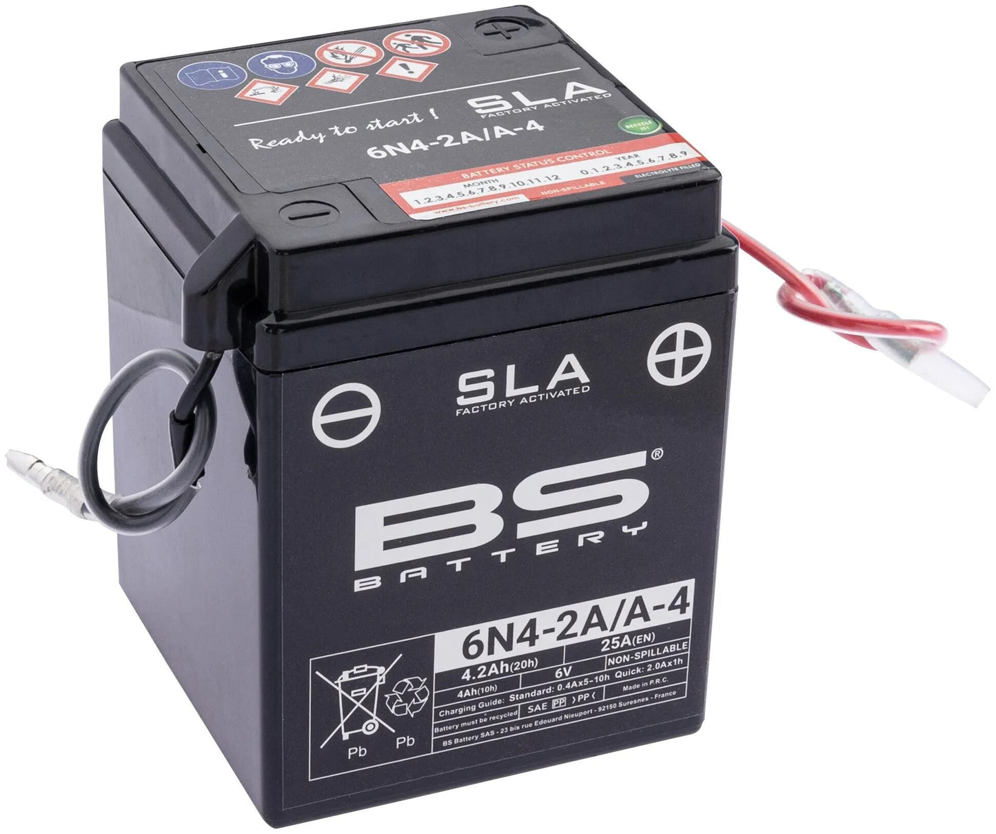 BS-BATTERY batterie 6n4-2a a-4 6n4-2a-4 battery 6n4-2a a4 bs sla