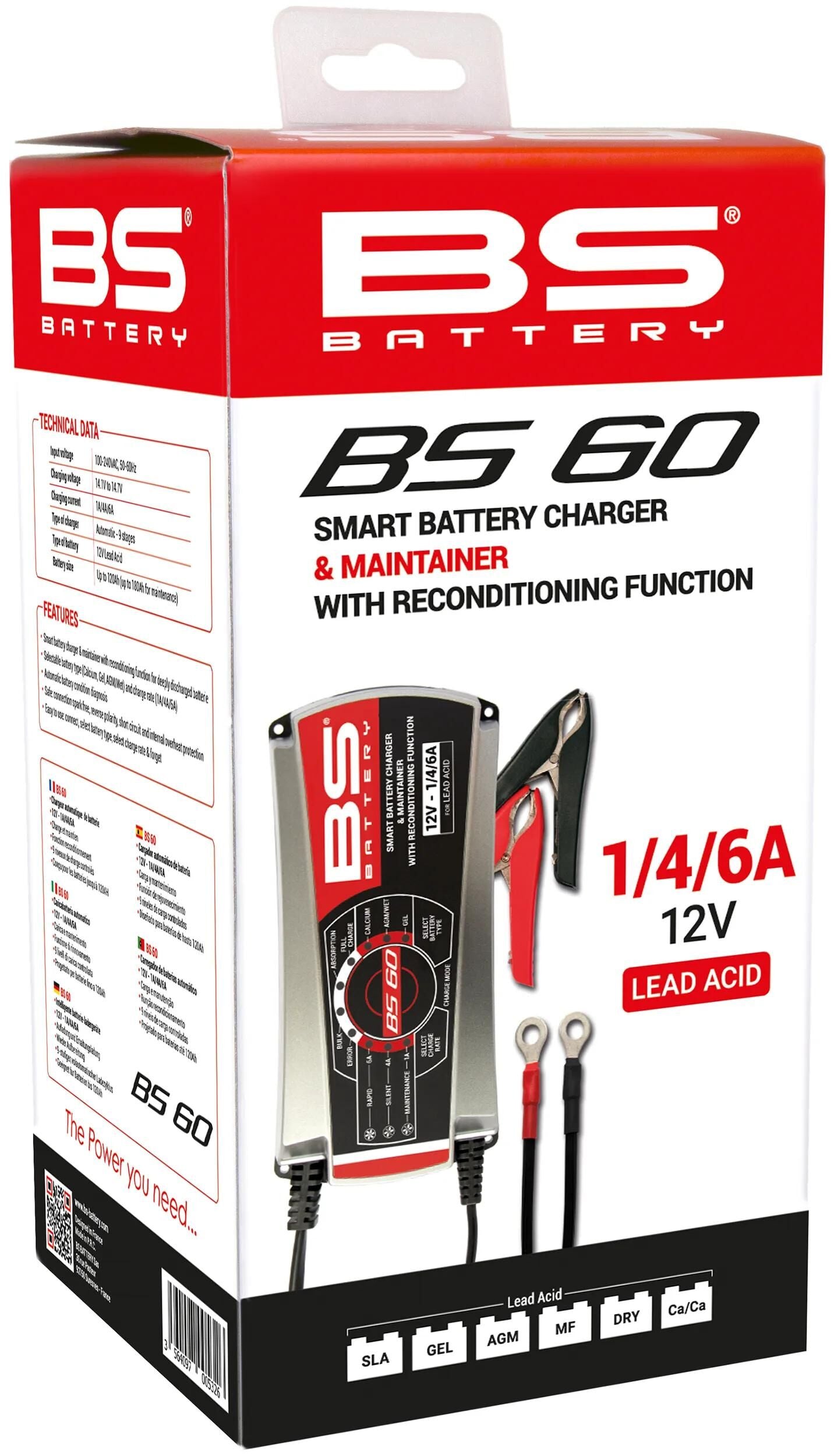 BS-BATTERY batterieladegerät bs60 charger bs60,bs-charge 1a 4a 6a