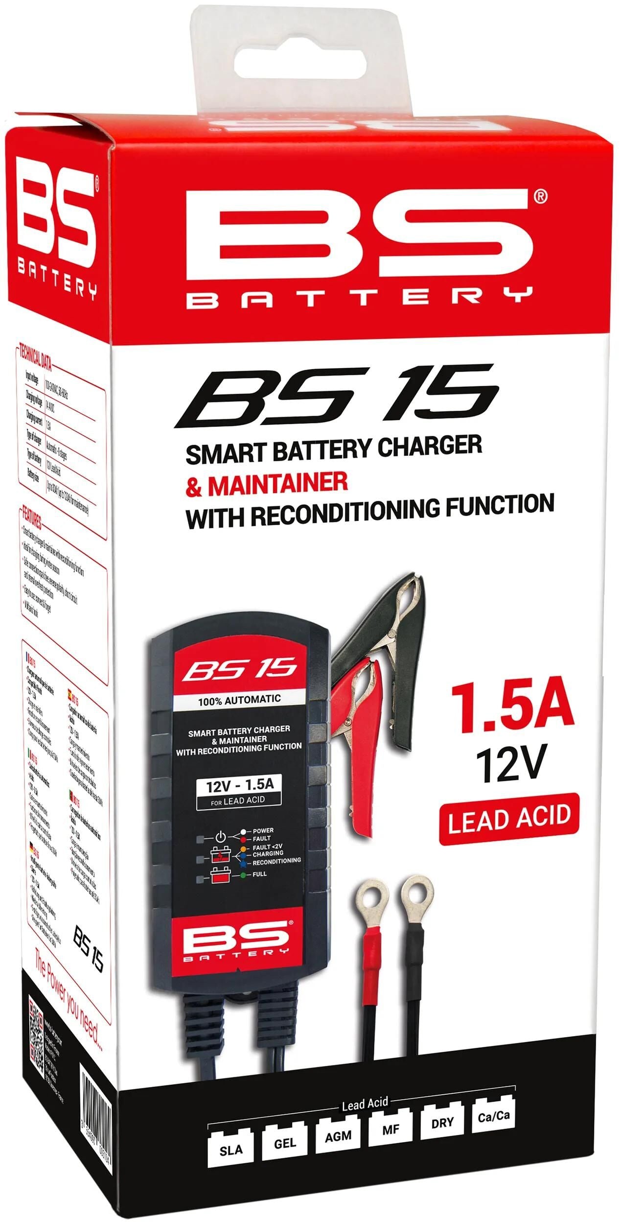 BS-BATTERY batterieladegerät bs15 charger bs15,bs-charge 1,5a