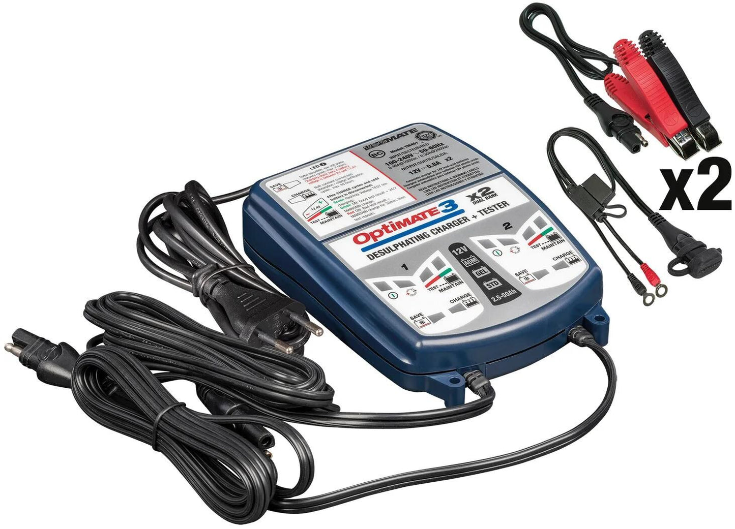 TecMATE batterieladegerät optimate3 optimate 3 charger 2er bank