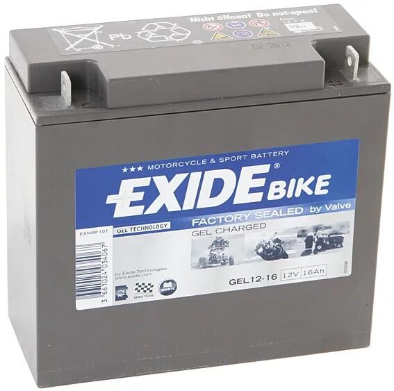 EXIDE batterie g12-16 battery g12-16 gel din 51616