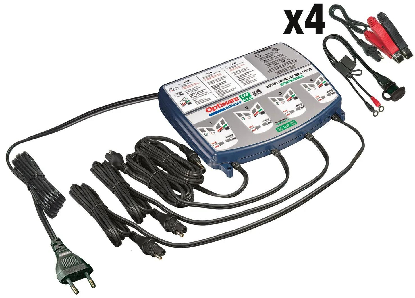 TecMATE batterieladegerät optimate lithium 4x0.8a optimate charger lithium 0.8v quad bank