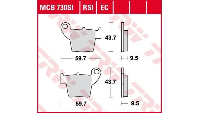 TRW bremsbelag mcb 730 brake pads organ. mcb 730 ec