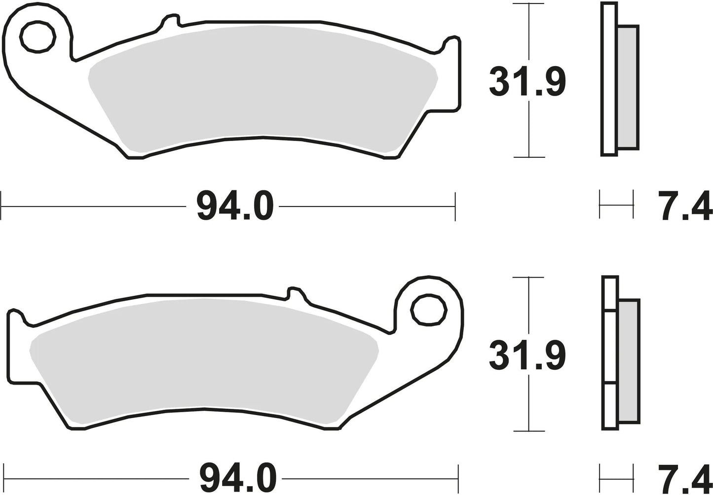 TRW bremsbelag mcb 574 brake pads organ. mcb 574