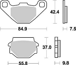 TRW bremsbelag mcb 523 brake pads organ. mcb 523
