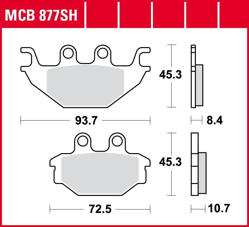 TRW bremsbelag mcb 877 brake pads sinter mcb 877sh
