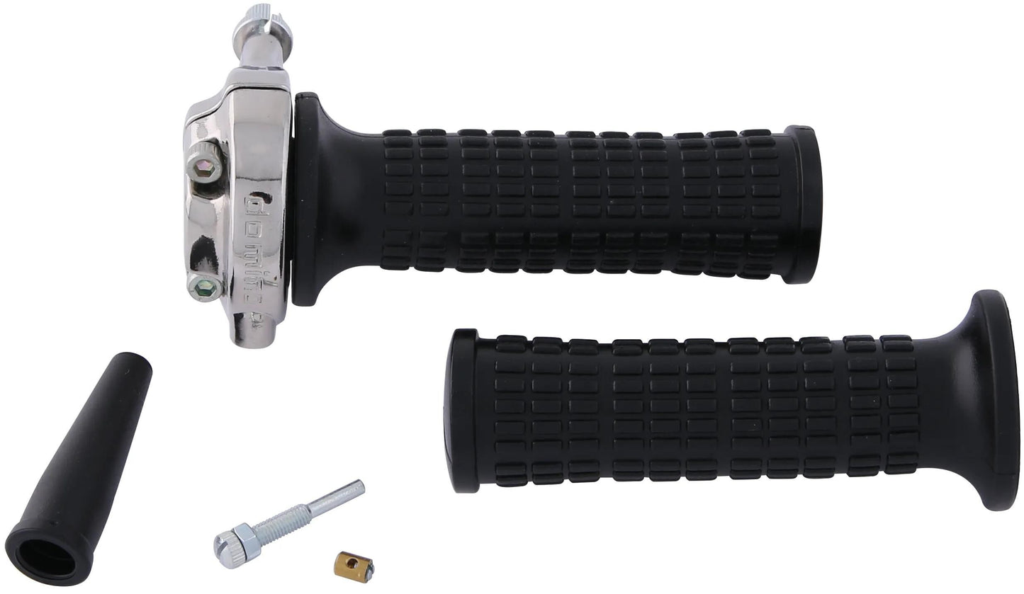 Domino gasgriffarmatur vintage throttle grips alu chr vint lario