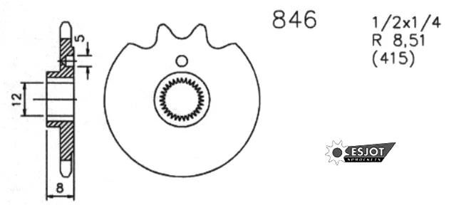 ESJOT antriebsritzel 0846 sprocket 415 15z standard