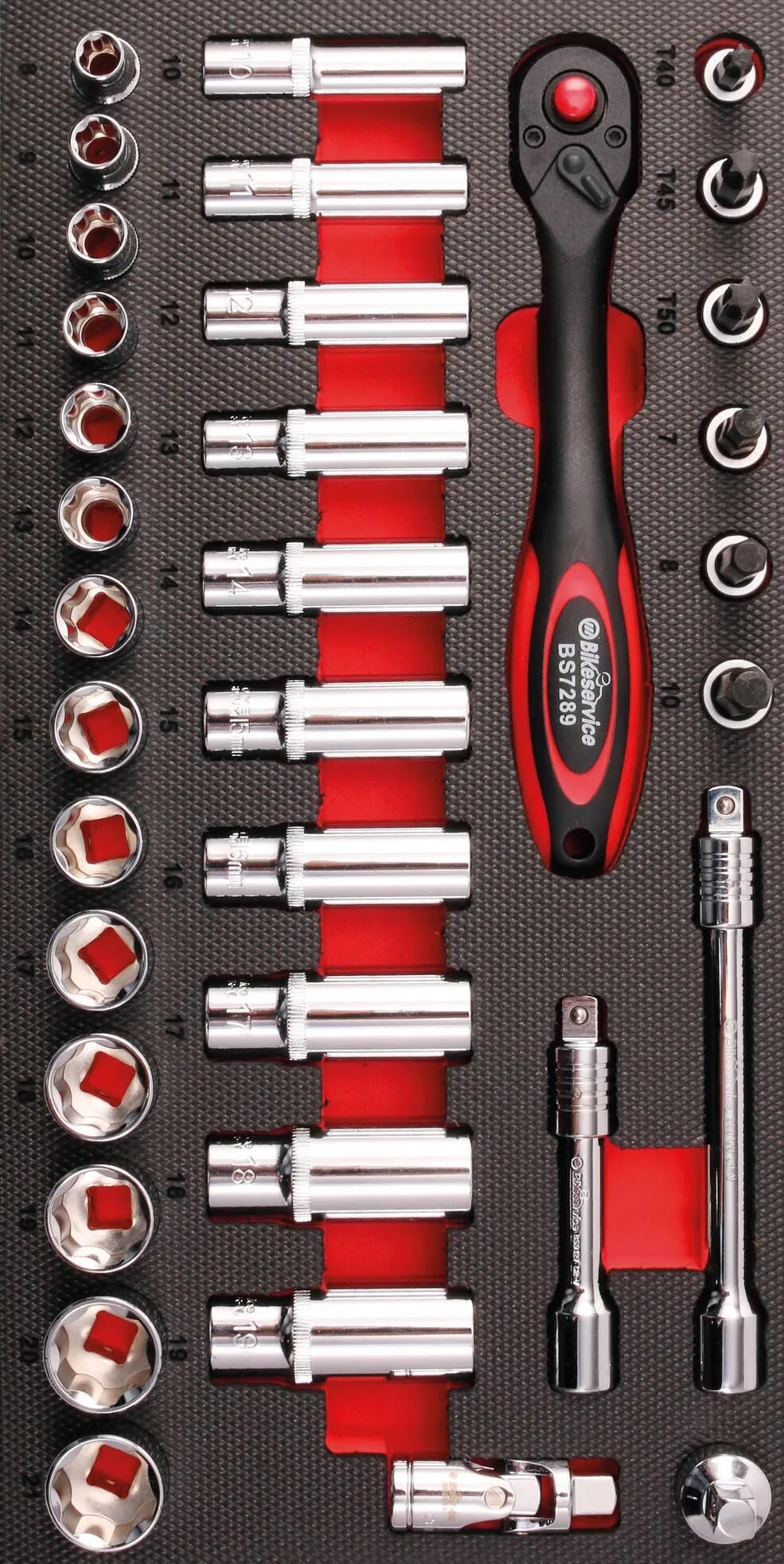 Bikeservice moduleinlage steckschlüssel moduleinl bst stkschlein 3 8 36tlg