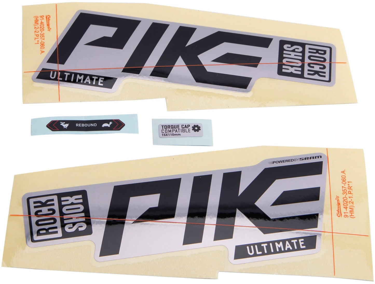 ROCKSHOX dekor set decal set rs pike ult. f.silver
