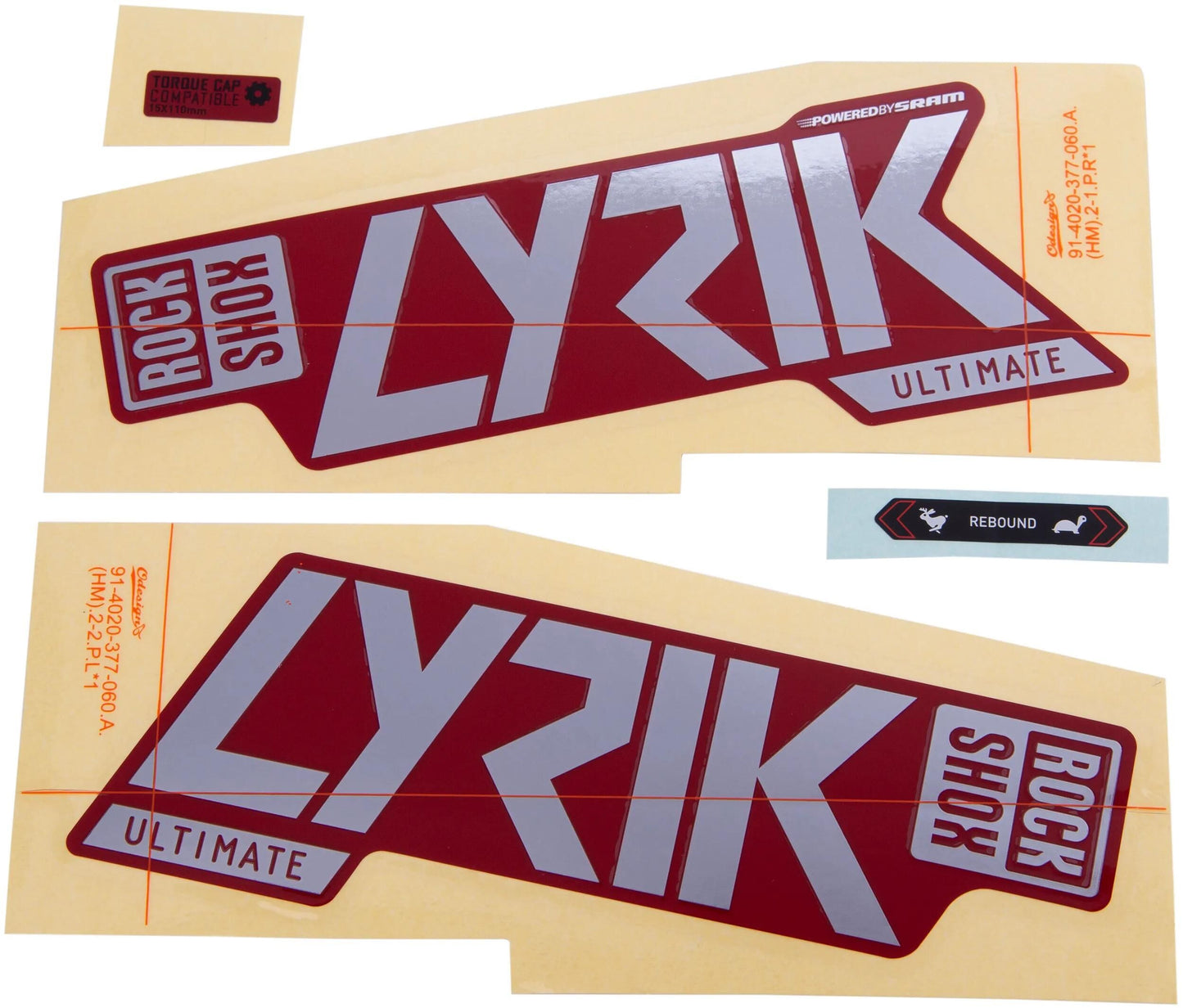 ROCKSHOX dekor set decal set rs lyrik ult. f.red