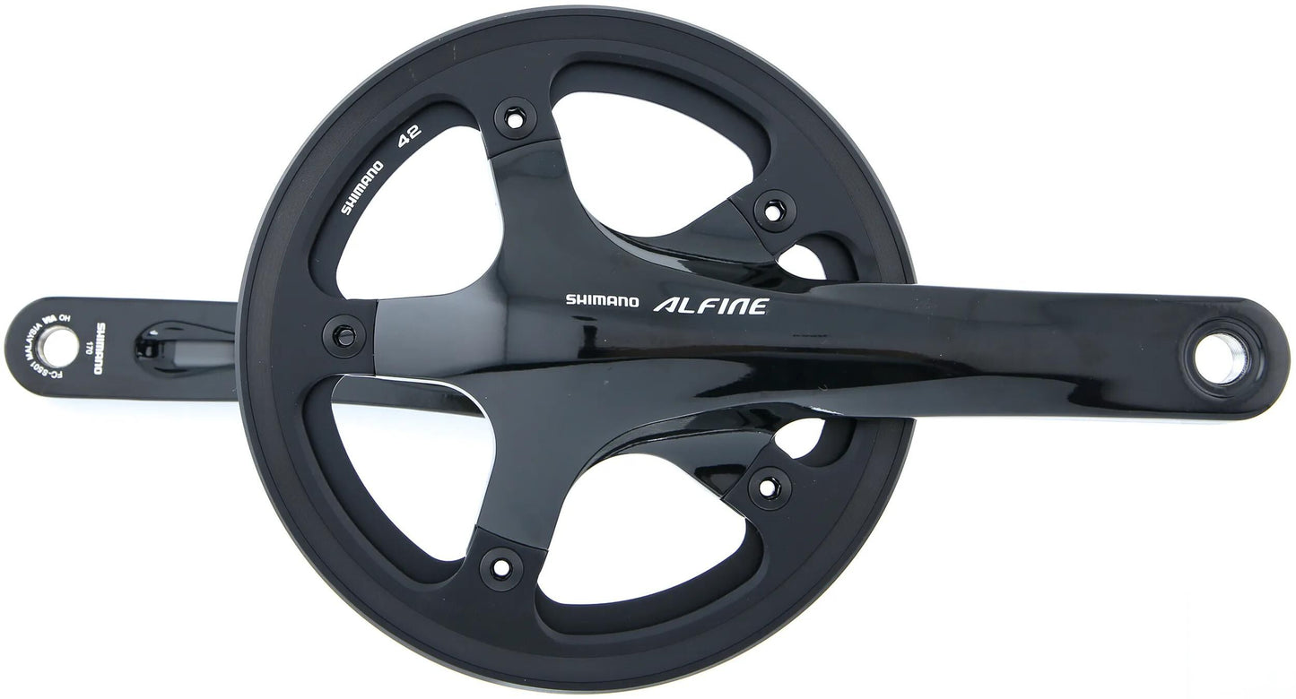 SHIMANO kettenradgarnitur alfine fc-s501 crankset shim.alfi.fcs501 39t.170mm ht2 1sp bl.