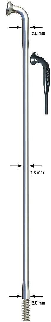 SAPIM speiche race spoke race sst 2x1,8x298mm db b