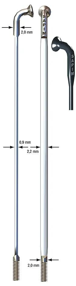 SAPIM messerspeiche cx-ray aero blade spoke cx-ray sst 2x258mm sil.