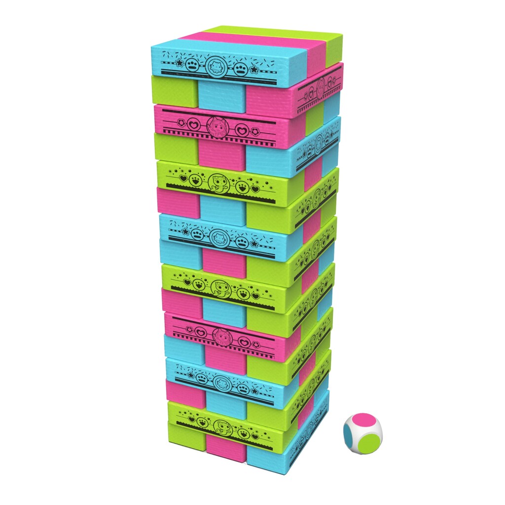 Spin Master Gabby #039;s dollhouse jumbling tower blokkentoren spel met 48 houten blokjes