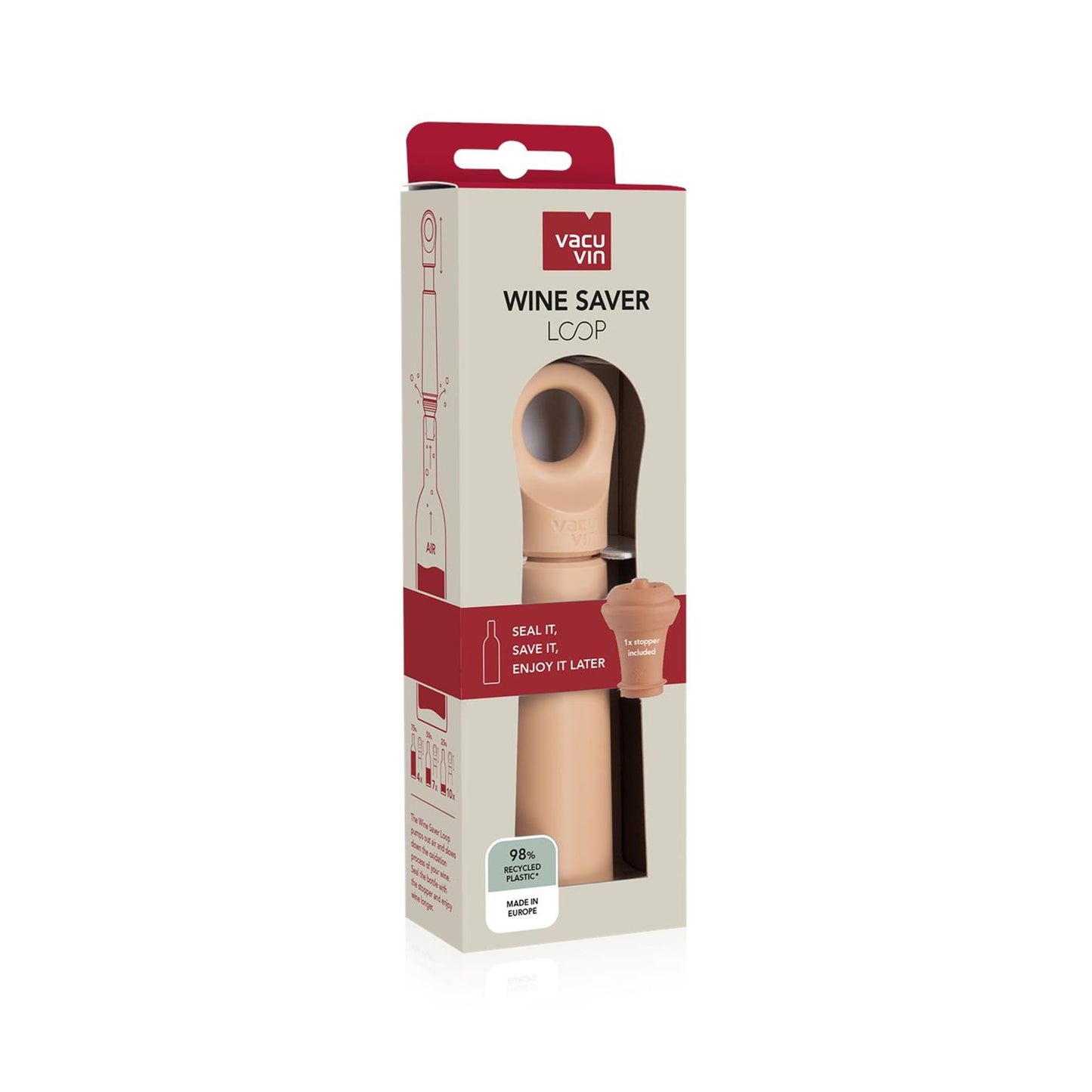 Vacuvin Vacu vin wine saver loop + stopper terra