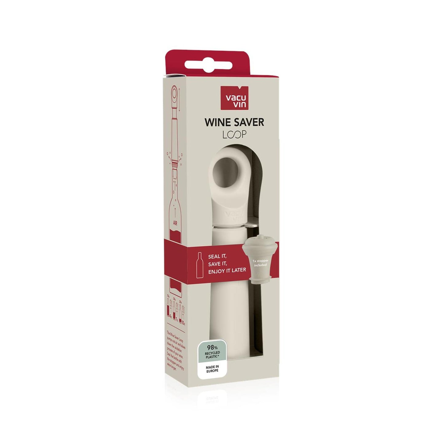 Vacuvin Vacu vin wine saver loop + stopper sand
