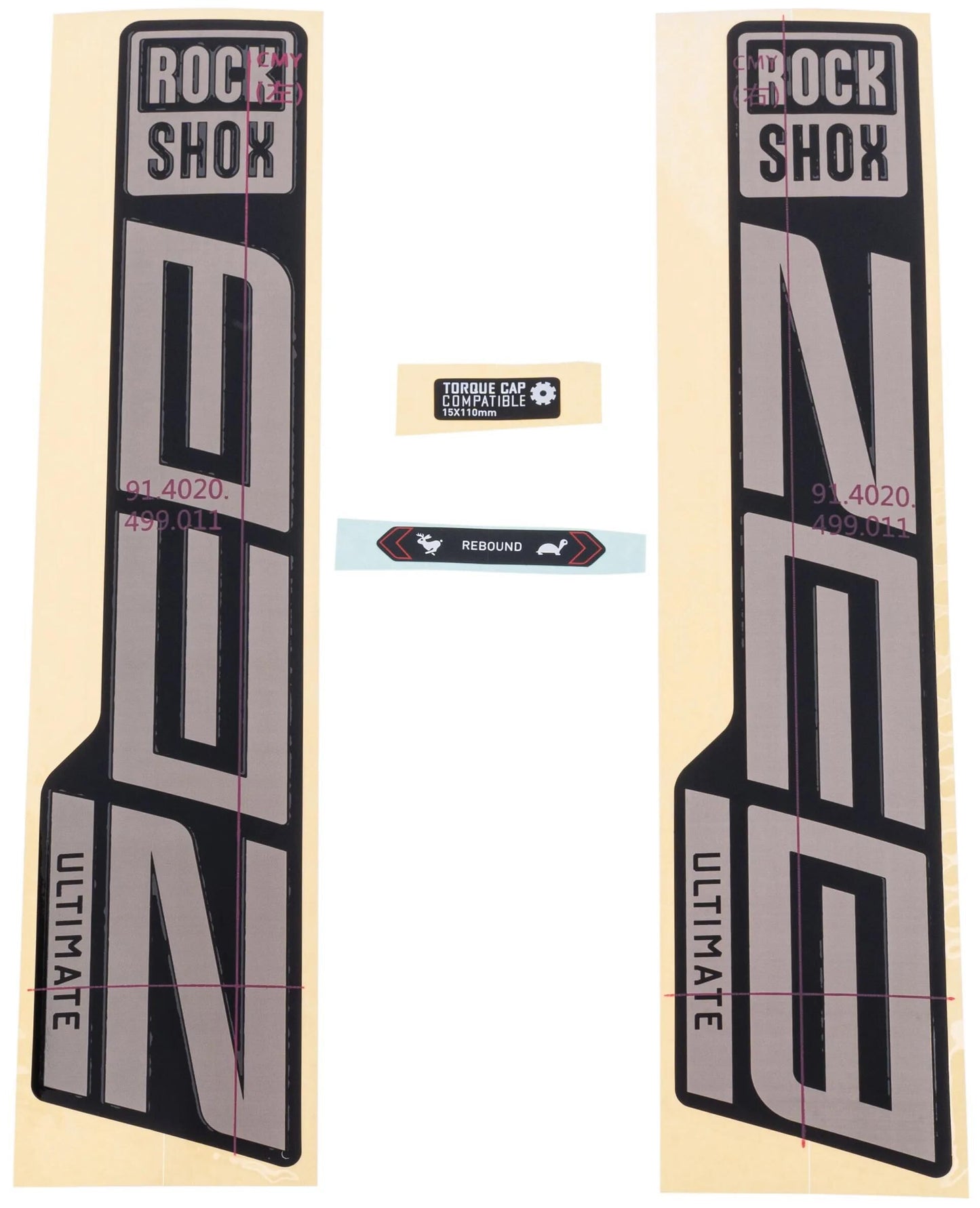 ROCKSHOX decor set signatur series decal set rs zeb ult. silver