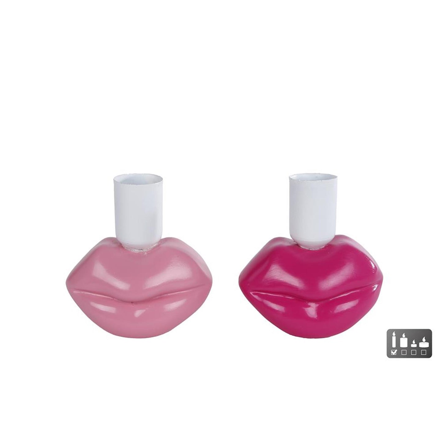 Kandelaar Lips polystone 7x6x7,8cm