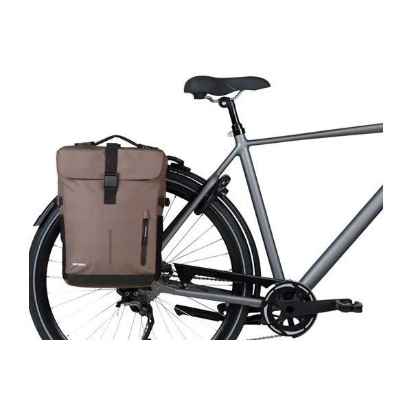 BASIL Dubbele fietstas move mik 30 liter 16 x 27 x 38 cm - bruin