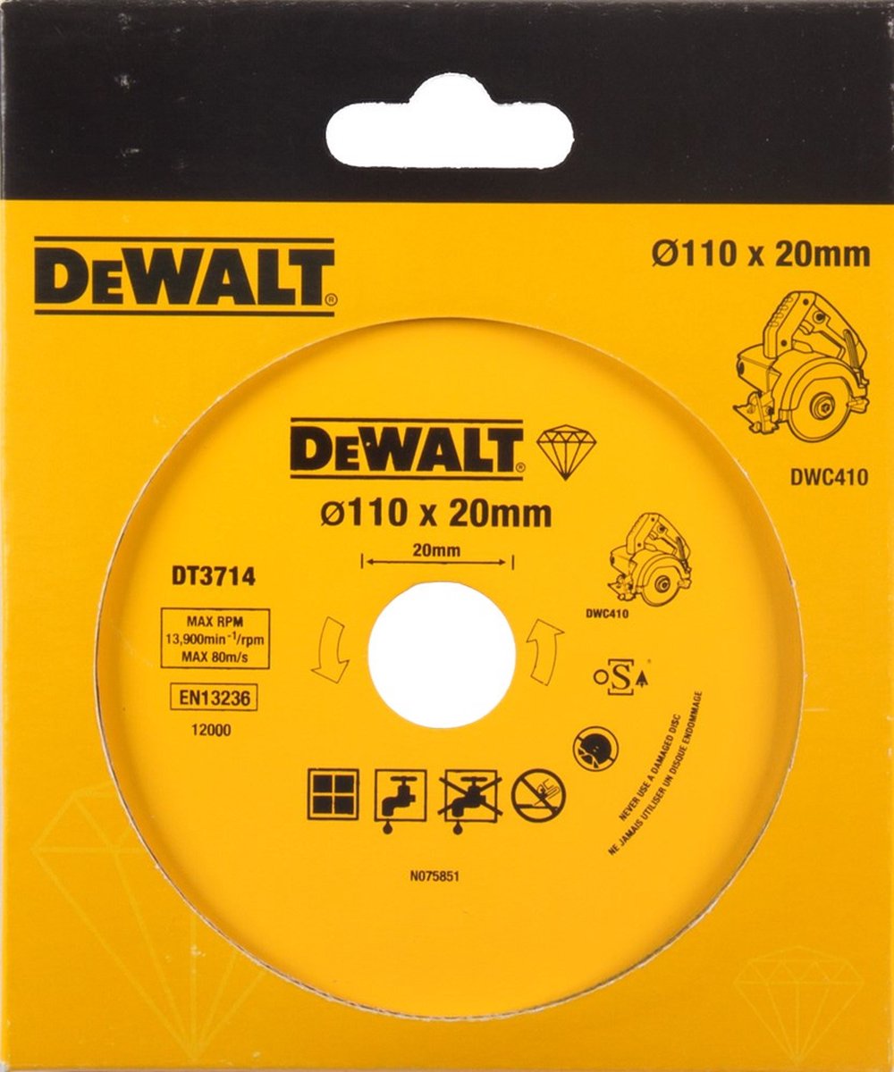 DeWalt dt3714 diamantzaagblad 110 x 20mm