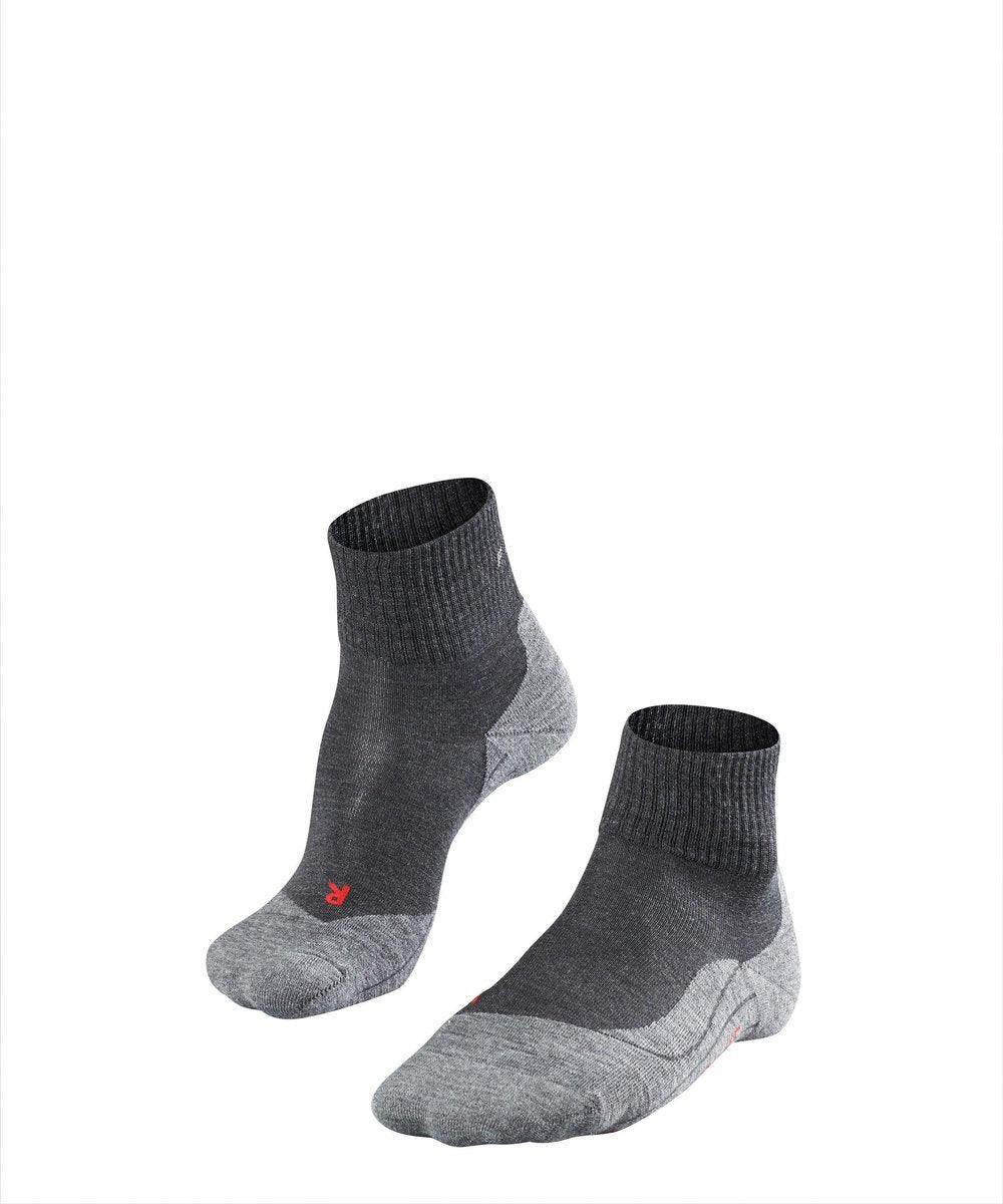 FALKE tk5 short anti-blaar dun wol functioneel materiaal wandelsokken heren grijs - maat 46-48