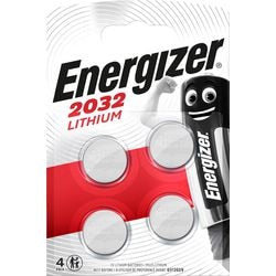 Knoopcelbatterij Energizer Lithium CR2032 4 stuks
