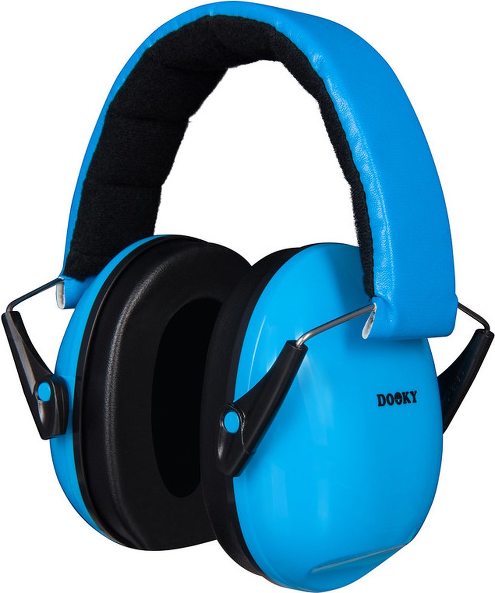 Dooky® Dooky gehoorbescherming kinderen - verstelbare koptelefoon 5-16 jaar - 28db isolatie - ideaal voor school, evenementen drukke omgevingen - oorkappen met opbergzakje - noise cancelling headphones - blauw
