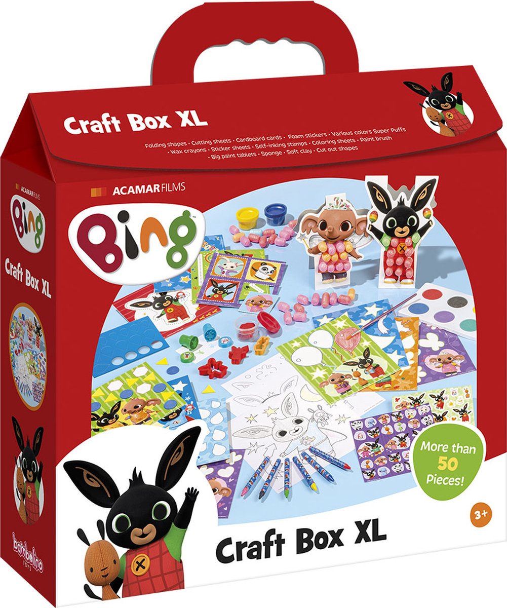 Bambolino Bing xl knutselkoffer, knutselpakket junior creatief speelgoed voor jongens en meisjes knutselen - vanaf 3 jaar - toys cadeautip kleuter - knutselbox junior