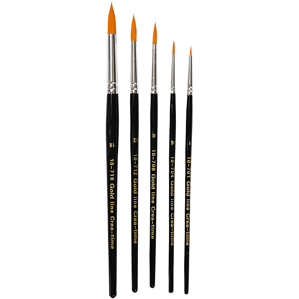 Creativ Company Https: www.cchobby.nl gold-line-penselen-afm-1-4-8-12-18-l-17-19-cm-b-1-7-mm-rond-5-stuk-1-doos