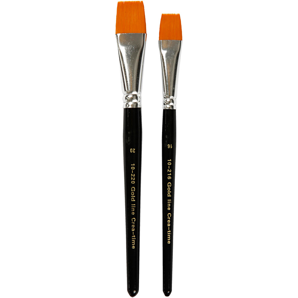 Creativ Company Https: www.cchobby.nl gold-line-penselen-afm-16-20-l-19-20-cm-b-17-24-mm-plat-2-stuk-1-doos