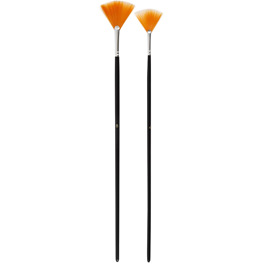 Creativ Company Https: www.cchobby.nl gold-line-waaierpenselen-afm-4-8-l-29-30-cm-b-2-3-mm-waaier-2-stuk-1-doos