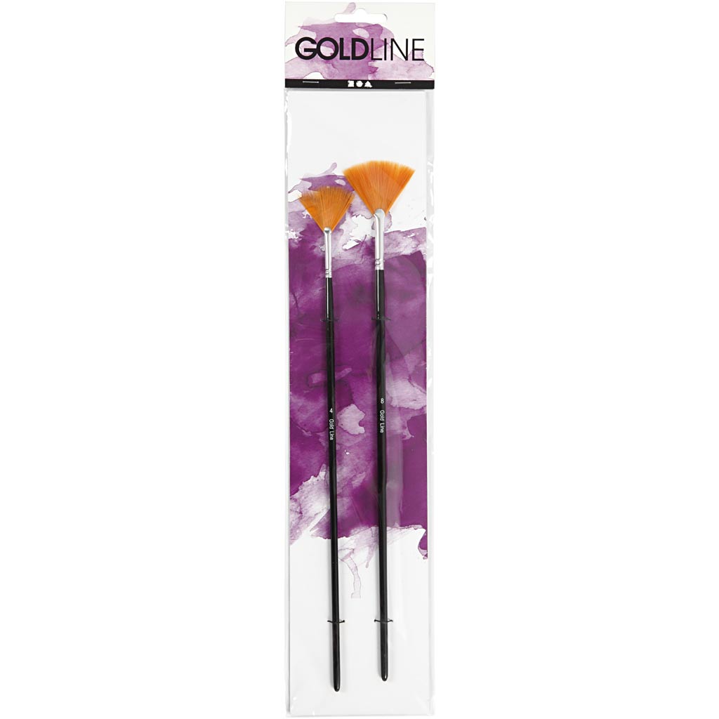 Creativ Company Https: www.cchobby.nl gold-line-waaierpenselen-afm-4-8-l-29-30-cm-b-2-3-mm-waaier-2-stuk-1-doos
