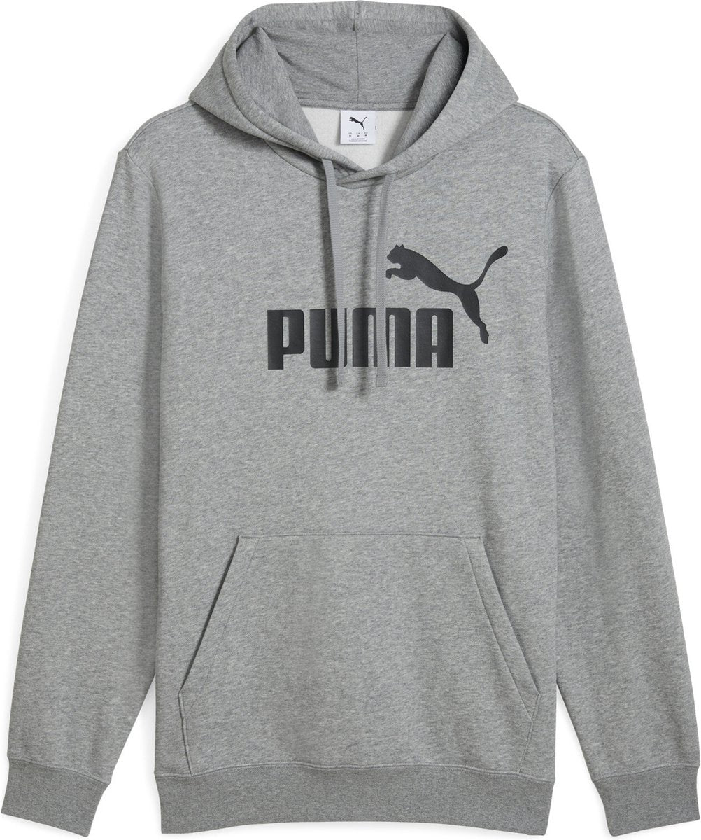 PUMA ess no. 1 logo hoodie fl heren sporttrui - medium gray heather