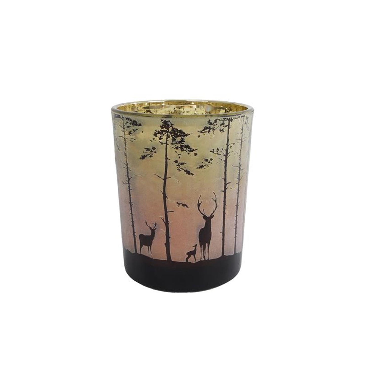 CosyDecor Theelichthouder glas forest h12,5cm