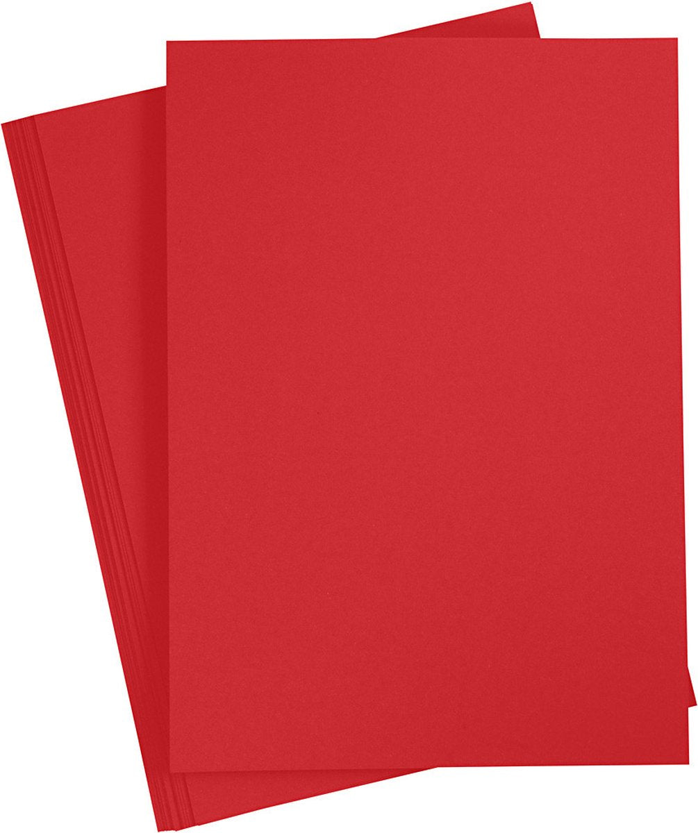Creativ Company Gekleurd karton kerstrood a4, 20 vel