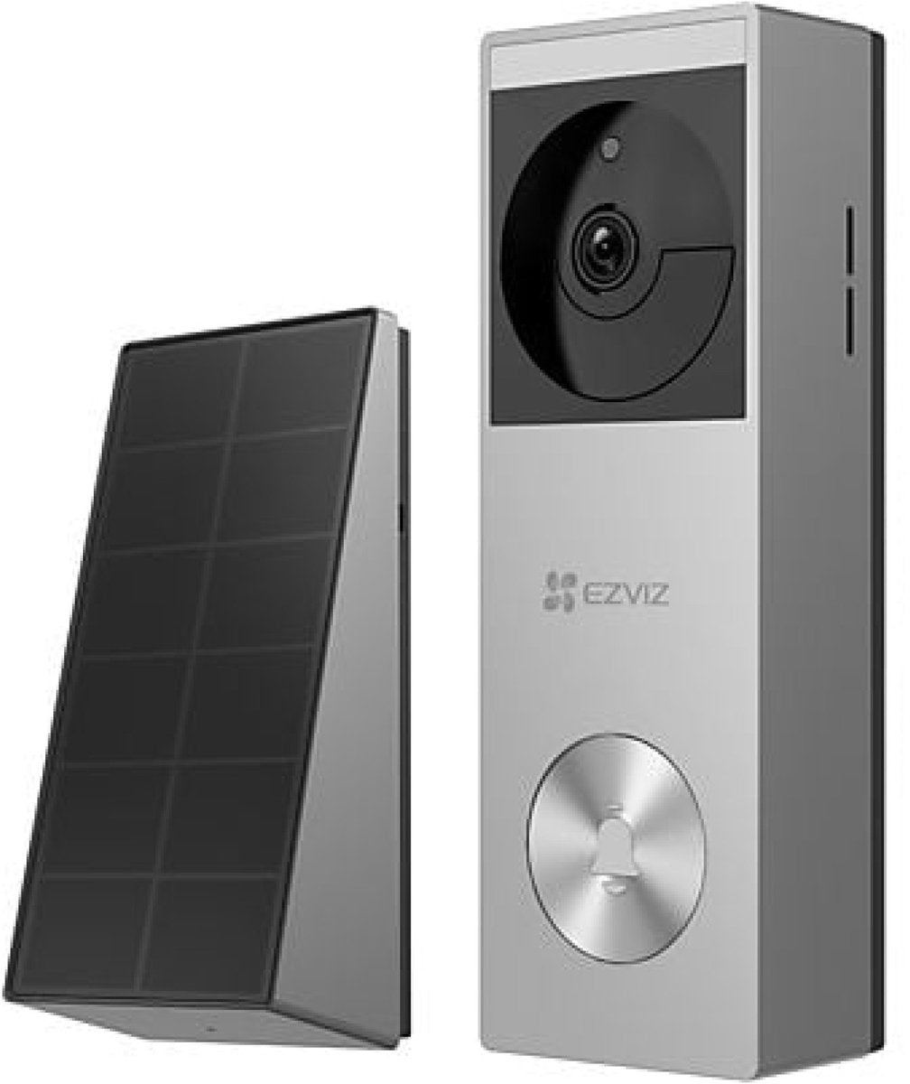 EZVIZ hp3 pro - video deurbel – eenvoudige installatie - 2k hd – kleur nachtzicht – geen abonnement – 32gb opslag – zonnepaneel – werkt op batterij of bedraad - ip65