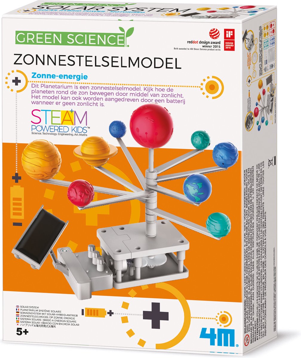 4M wetenschap en spel - zonnestelsel - op zonne-energie - modelbouw - kidzlabs - green science - 5+