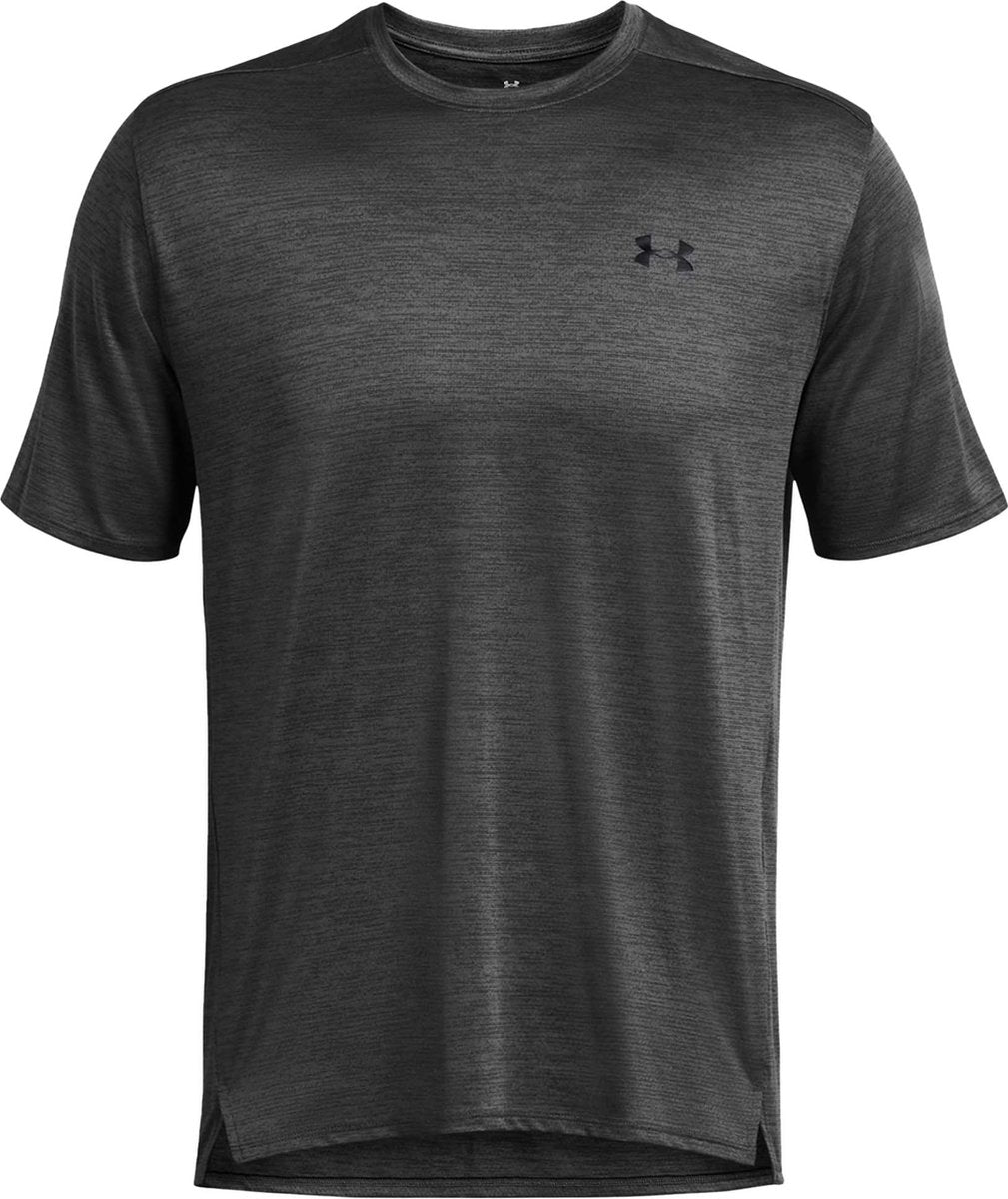 Under Armour ua tech texturood ss heren sportshirt - grijs - zwart
