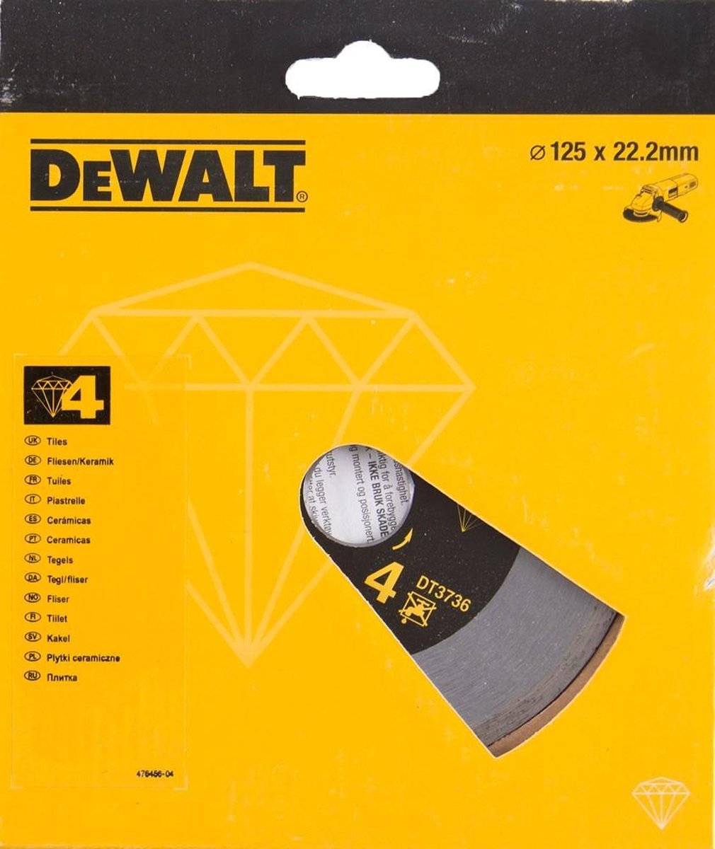 DeWalt dt3736 diamantschijf volband 125x22,23mm