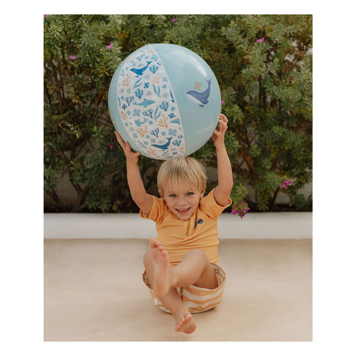 Little Dutch ocean dreams strandbal blauw, 35cm