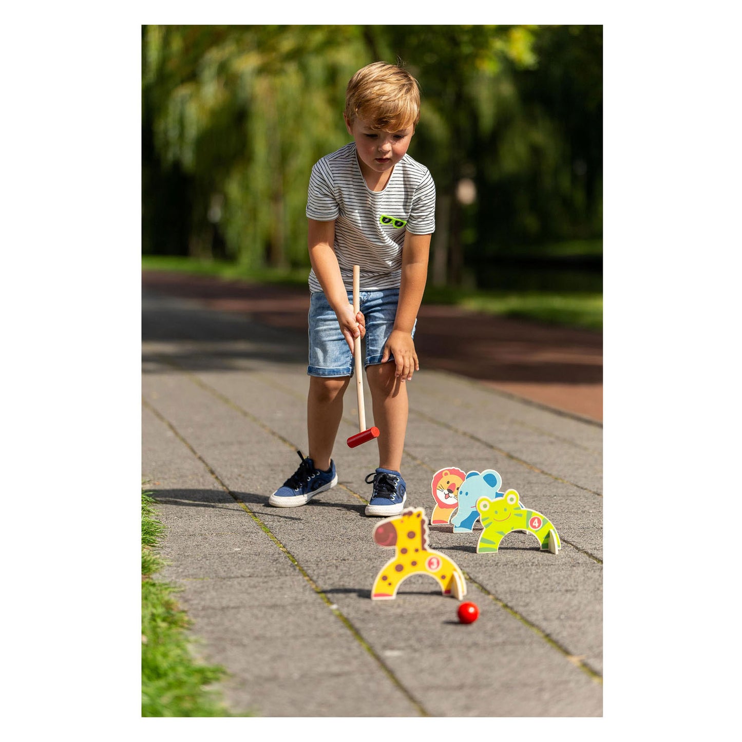 Outdoor Play houten dieren croquet