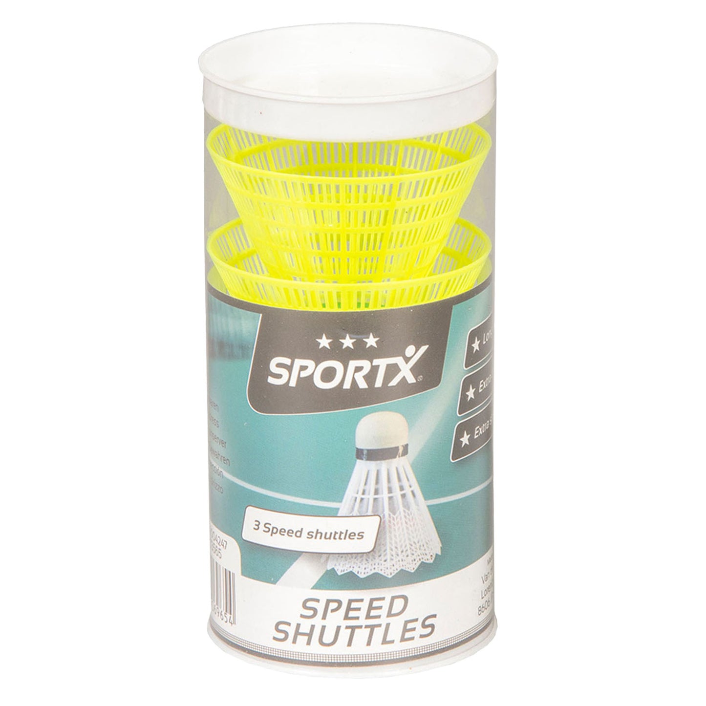 SportX speed badminton shuttles in koker 3st.