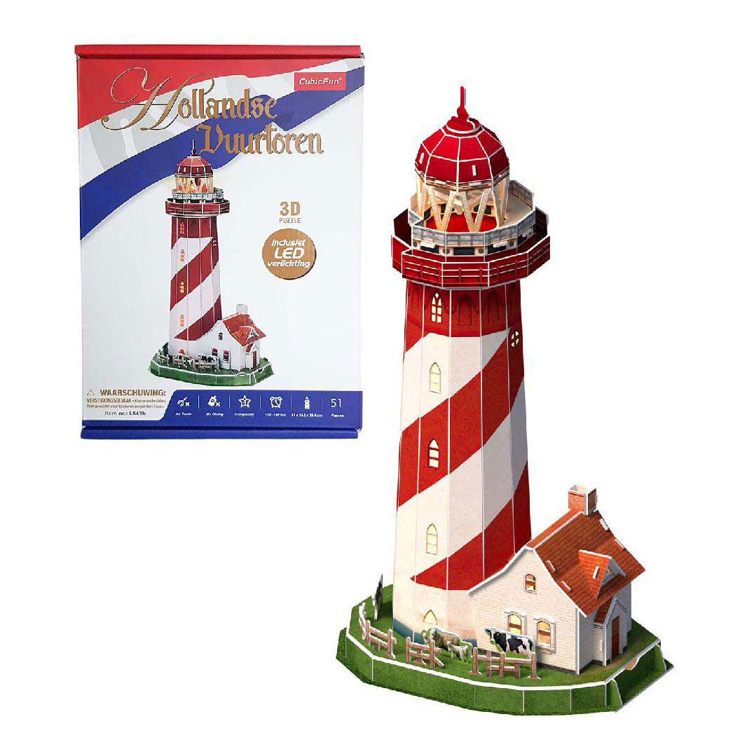 Cubic Fun 3d puzzel vuurtoren led, 51st.