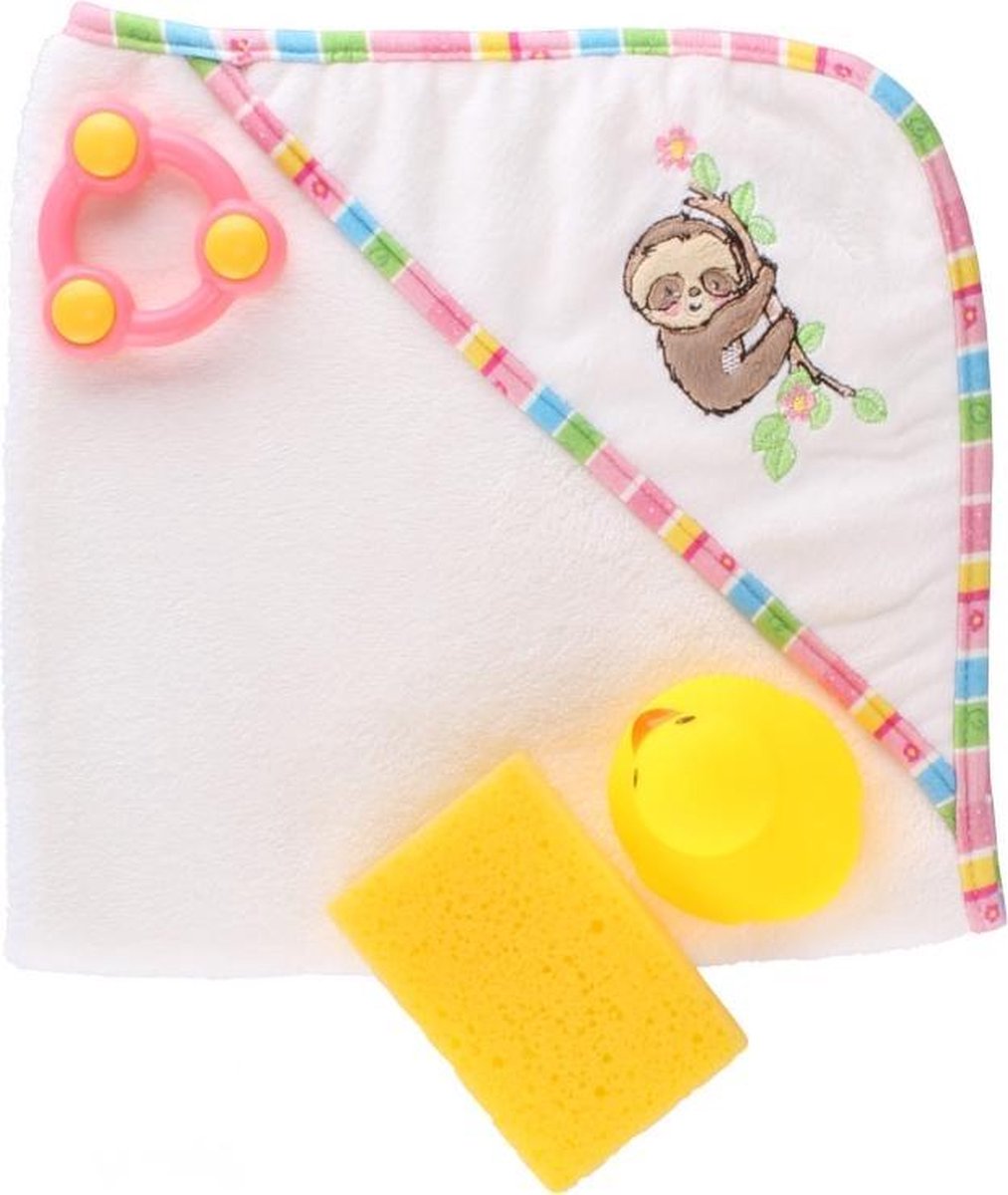 Heless Poppen badhanddoek luiaard met accessoires